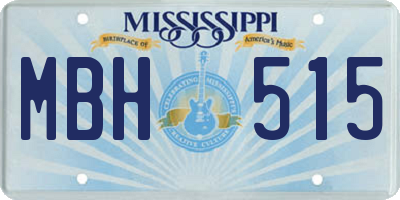 MS license plate MBH515