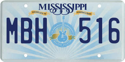 MS license plate MBH516