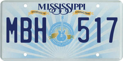 MS license plate MBH517