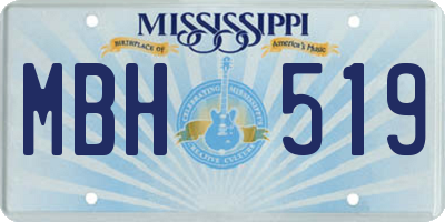 MS license plate MBH519