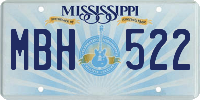 MS license plate MBH522