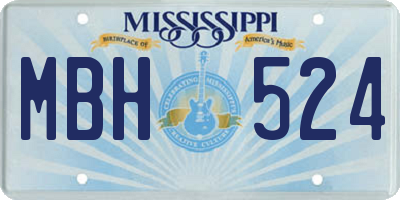 MS license plate MBH524
