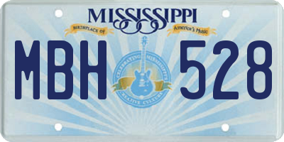 MS license plate MBH528