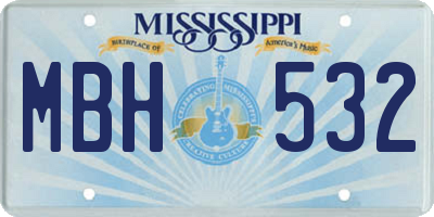 MS license plate MBH532