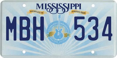 MS license plate MBH534