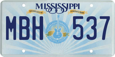 MS license plate MBH537