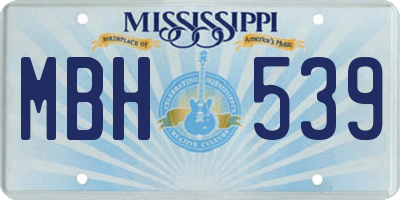 MS license plate MBH539