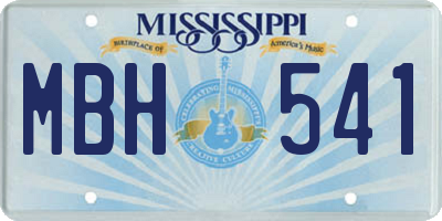 MS license plate MBH541