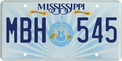 MS license plate MBH545