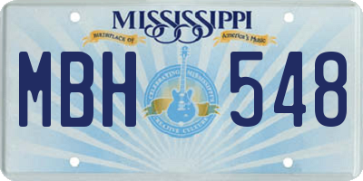 MS license plate MBH548