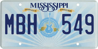MS license plate MBH549