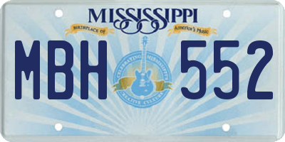 MS license plate MBH552