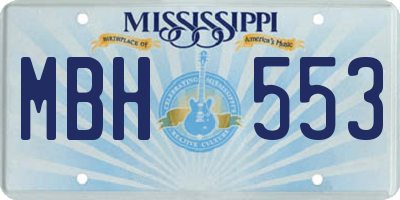 MS license plate MBH553