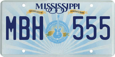 MS license plate MBH555