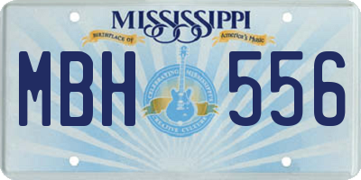 MS license plate MBH556