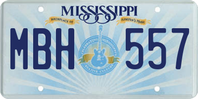 MS license plate MBH557