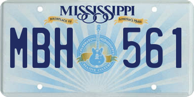 MS license plate MBH561