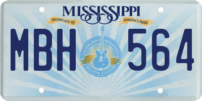 MS license plate MBH564