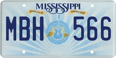 MS license plate MBH566