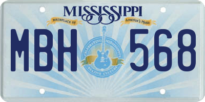 MS license plate MBH568