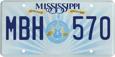 MS license plate MBH570