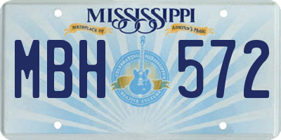 MS license plate MBH572