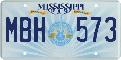 MS license plate MBH573