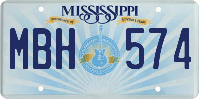 MS license plate MBH574