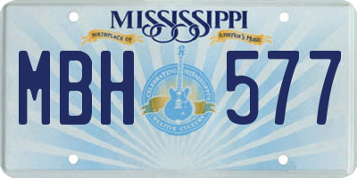 MS license plate MBH577