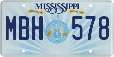 MS license plate MBH578