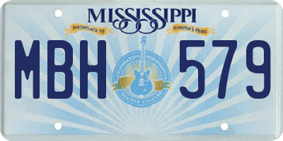 MS license plate MBH579