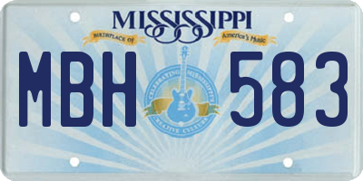 MS license plate MBH583