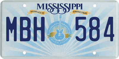MS license plate MBH584