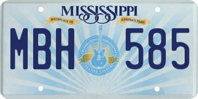MS license plate MBH585