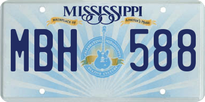 MS license plate MBH588