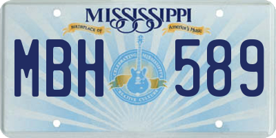 MS license plate MBH589