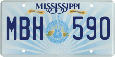 MS license plate MBH590