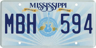 MS license plate MBH594