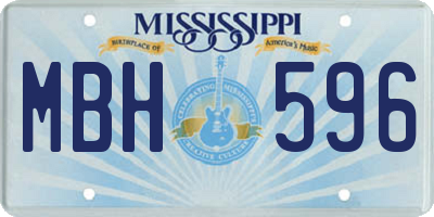 MS license plate MBH596