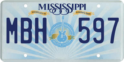 MS license plate MBH597