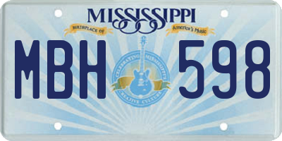MS license plate MBH598