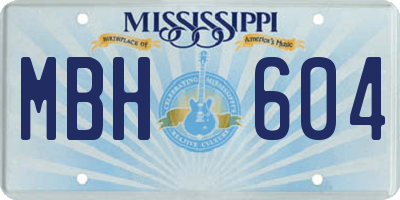 MS license plate MBH604