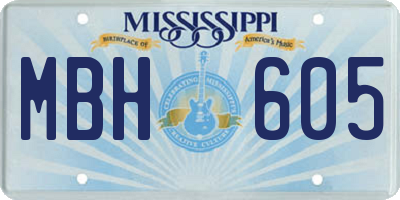 MS license plate MBH605