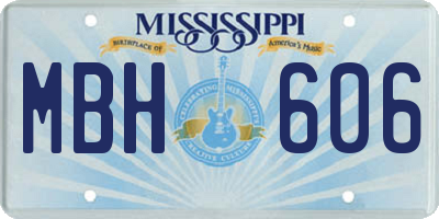 MS license plate MBH606
