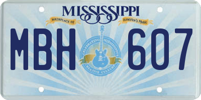 MS license plate MBH607