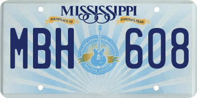MS license plate MBH608
