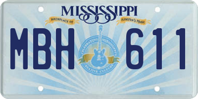 MS license plate MBH611