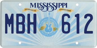 MS license plate MBH612