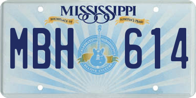 MS license plate MBH614