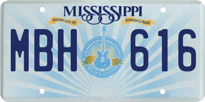 MS license plate MBH616